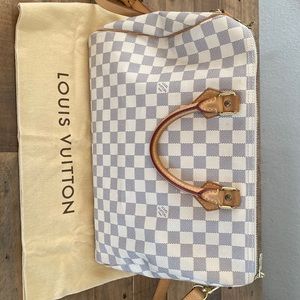 Louis Vuitton Bandouliere Speedy 35 in Damier Azur